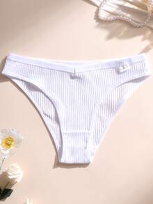 7件組女款棉質三角內褲 V腰無縫內褲 羅紋素色內衣 舒適透氣內褲 - 彩色 - 查看 8