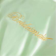1PC Lace Pattern Bathrobe,Bride & Bridesmaid Gown Initial Letter Robe, Morning Robe,Bridal Party Prep Wear, Wedding Ceremony & Reception Accessories Pajama Ladies Wedding Women's Bride Bridesmaid Silky Robes With Lace Trim Bridal - Green Bridesmaid - View 4