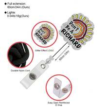 1pc This Vibrant Rainbow-Colored Motivational Badge Scroll, Featuring A 360-Degree Retractable ID Clip, Is Made Of Durable Acrylic And Makes A Special Gift For Doctors, Nurses, Teachers, Students, And Working Professionals. - Multicolor - View 4