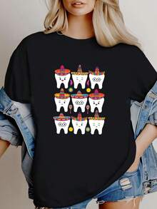 Women T-Shirts - 黑色 - 查看 1