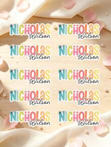 Customized Name Stickers, Personalized Stickers, Waterproof And Scratch-Resistant, Hollow Effect, Suitable For Cups, Personal Items, Lunch Boxes, Books, Computers, Phones, Coffee Mugs, Phone Cases, Ceramic Cups, Water Bottles, Holographic - Multicolor - View 16