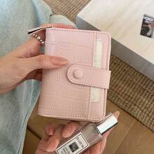 Women's Snap Button Zipper Wallet With Multiple Card Slots - Multicolor - View 7