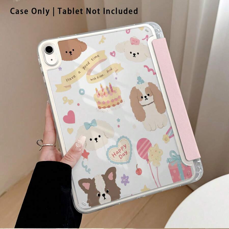 Funda protectora para tableta con soporte y efecto de pintura de patrón de perros lindos, pastel y globos, compatible con Honor 8/9/10/X8/X8A/X9/X8Pro/X9Pro, MatePad SE 11"/MatePad 11"/11.5", MatePad Pro, Apple 10th/11th Gen 2025 (A16), Galaxy Tab A7/A9 y otros modelos populares - Estilo 3 - Ver 1