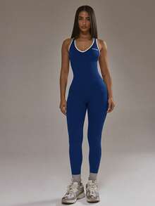 Women Plus Size Sports Bodysuits - Army Green - View 1