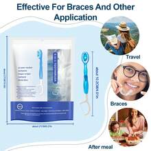 5-In-1 Mini Disposable Toothbrush With Pre-Applied Toothpaste | Waterless Disposable Toothbrush With Toothpaste, Floss, Tongue Scraper And Toothpick, Suitable For Travel, Hotel, Camping, 26pcs - Multiple Flavors/various Styles - View 2