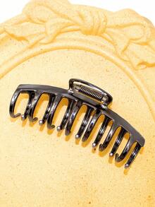 1pc Large Black Metal Non-Slip Strong Hair Clip, Suitable For Thick Hair Women Daily Hair Accessory - Black - View 4
