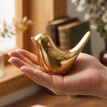 2件組創意陶瓷金色小鳥擺飾，抽象現代客廳桌面裝飾，北歐電鍍迷你小鳥雕塑家居裝飾 - S&L - 查看 6