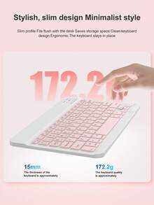 Smart Wireless Keyboard Compatible With IPad, Phone, Laptop, 150mAh Battery, Ultra-Thin Silent Office Keyboard, 10-Inch Portable External Keyboard, English Version - View 4