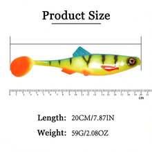 1 buah/6 buah Umpan Plastik Lunak Ekor Keriting Ukuran Besar 20cm 59g Umpan Lunak Bionik Realistis untuk Memancing di Laut, Memancing Trolling, Memancing Air Tawar dan Air Asin - MultiWarna - View 3