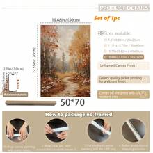 1pc Canvas Wall Art, Framed Wall Decor, Vintage Autumn Forest Path Landscape Canvas Wall Painting, Rustic Autumn Birch Tree Landscape Oil Painting Style Wall Hanging, Suitable For Modern Home Decor, Room Decor, Dorm Decor, Bedroom Decor, Bathroom Decor, Kitchen Decor, Dining Room Decor, Living Room Decor, Office Decor, School Decor, Classroom Decor, Back To School Decor, Autumn Decor, Autumn Poster, Waterproof Poster - A - View 19