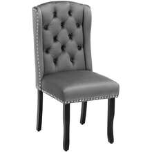 Grey Dining Chairs Set Of 2 With Oak Legs - 灰色 - 查看 6