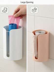 Creative Glue‑Free Wall‑Mounted Garbage Bag Organizer, Practical Kitchen Plastic Bag Dispenser Storage Box, Convenient Household Holder For Storing And Dispensing Reusable Grocery Plastic Bags - Multicolor - View 3