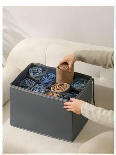 Foldable Fabric Shoe Box, Holds Up To 12 Or 16 Pairs Of Shoes, Large Capacity Fabric Shoe Box With Lid, Adjustable Dividers, Transparent Cover, Waterproof And Dustproof, Foldable Storage, Multi-Functional All-In-One Design, Suitable For Home, School, Dormitory Wardrobe And Other Places, Dustproof And Moisture-Proof, Washable, Multiple Usage Methods