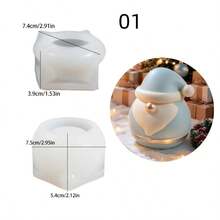 2pcs Big Beard Santa Claus Candle Cup Silicone Mold, 2 Styles Available, Hat Santa Claus Jar Plaster Resin Epoxy Mold, Christmas Decoration Ornament Making, Storage Container Making, Perfect For Handmade Crafts, Reusable - Santa Claus Storage Jar Mold - View 11