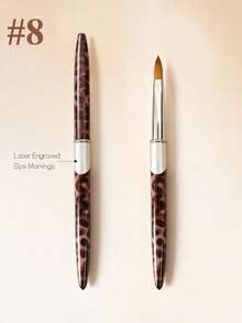 Leopard Print Handle Nail Brushes, Multi Sizes Crystal Nail Pens With Protective Caps - Multicolor - View 10