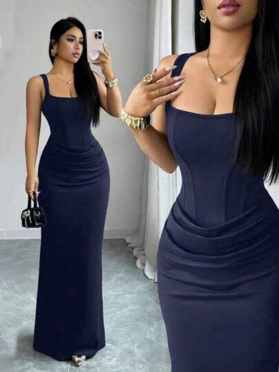 Women Short Dresses - Navy Blue - View 1