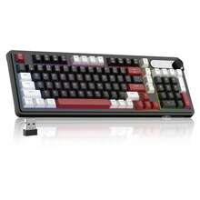 MageGee GK960 98% Wireless Membrane Keyboard, RGB Backlit, Mechanical Feel Quiet Typing, Three-Mode Wired/Bluetooth/2.4G Cream Style Keyboard With Number Pad, 4000mAh Battery, Knob, Suitable For Laptop And Desktop Computer - View 18