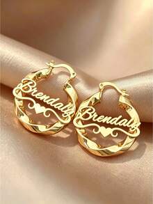 [ZzAi Customized]1pc Customized Jewelry Set For Teens, Birthstone Customized, Anniversary Jewelry Necklace + Earrings Set, Personalized Necklace, Daily Wear - Best Seller 4 - View 6