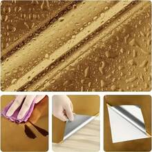 1 Roll Glossy Contact Paper, Brushed Self-Adhesive Wallpaper, Peel And Stick Non-Adhesive Contact Paper, Waterproof Sticker, Vinyl Wrap, Kitchen Sticker - Multicolor - View 5