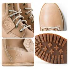 Timberland Sepatu Bot Martin Wanita Model Tinggi Gaya Inggris Kulit Kasual Luar Ruangan Terbaru - Khaki - View 7