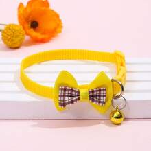 DIY Personalized Soft Cat Adjustable Collar With Bell, Bowknot Cat Collar, Cat Bell Collar, Cat Collar, Customized Pet Name Tag, Adjustable Basic Collar, Suitable For Medium And Small Dogs, Cats, Kittens And Puppies, With Buckle - Multicolor - View 19
