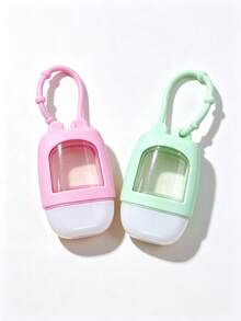 1/2pcs Alcohol-Free Hand Sanitizer Bottle With Protective Case And Keychain, Flip Top, Refillable, Suitable For Travel Carrying Liquids, Toner, Lotion, Etc. - Multicolor - View 29