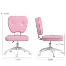 Silla de oficina sin reposabrazos, silla de escritorio, altura regulable, giro de 360°, 46 x 59 x 82-92 cm, rosa - Multicolor - Ver 5