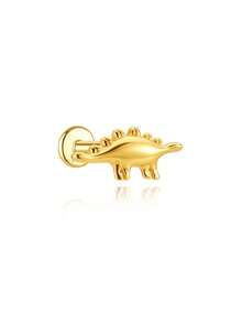 Anting Tusuk Tulang Rawan Mini 3D Perak Sterling S925 16g, Anting Tusuk Kumbang Emas, Anting Tusuk Cangkang Kecil, Anting Tusuk Tulang Rawan, Anting Tusuk Mini - Emas - View 19