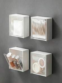1/2/4pcs Wall-Mounted Storage Boxes - Cosmetic Organizer,Jewelry Box, Plastic Storage Rack, For Organizing And Storing Floss, Hair Ties, Hair Clips, Powder Puffs And Other Items. Suitable For Home, Dorm, Room Decor, Also As Christmas Or Holiday Gifts - Multicolor - View 11