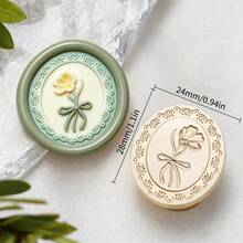 1pc Floral Embossed Wax Seal Stamp Copper Head - Perfect For Love Letters, Invitations, Holiday Cards, Journals, Scrapbooking, DIY Crafts - Embossed Floral Stamp Head/1Pcs - View 14