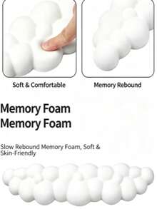 2pcs Cloud Shaped Keyboard & Mouse Wrist Rest Set, Made Of High Resilience Slow Rebound Material, Suitable For Home Desk And Office Workstation, Effectively Cushions Wrist Pressure, Provides Comfortable Wrist Support - View 4
