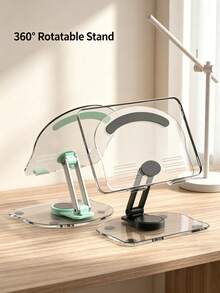 1pc Foldable Phone/Tablet Stand, 360° Rotating Adjustable Angle, Suitable For Smartphones And Tablets (Up To 12 Inches), Sturdy Metal Construction, Exquisite Christmas/New Year Gift - Multicolor - View 3