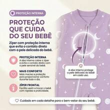 Macacão Bebê Pé Reversível Infantil 100% Algodão Confortável Temático Feminino Menina Lua - Lavanda - Visão 3