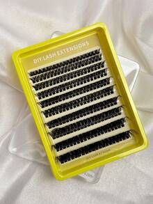 Hinarin 200pcs D Curl Single Cluster False Eyelashes 60D 8-26mm Exaggerated Long DIY Cluster Lashes Fluffy Dense Natural Look Long-Lasting Ultra-Light Reusable For Eyelash Extensions And Makeup - D - View 3