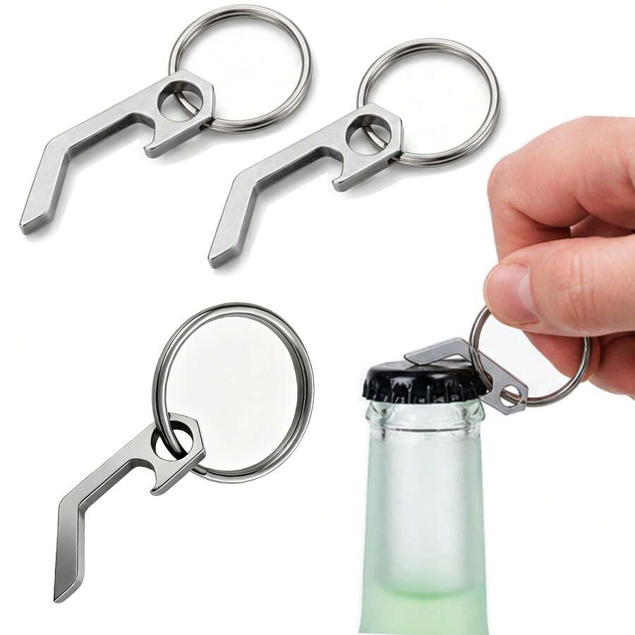 1/2/3pcs Mini Bottle Opener Keychain, Portable Pocket Beer Opener, Lightweight Key Ring Tool, Suitable For Camping, Travel, Outdoor Activities And Daily Home Use - Multicolor - View 1
