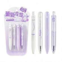Retractable 0.5mm ST Tip Black Ink Grape Scented Gel Pen, Smooth Writing, Quick-Drying, Student School Office Stationery, Cute Birthday Gift For Women And Men - Multicolor - View 11
