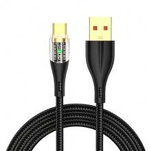 Kabel Pengisian Cepat USB A ke USB C 120W, Kabel Pengisi Daya Tipe C dengan Transfer Data 480Mbps, Kabel Data USB-C Jalinan Nilon untuk Ponsel, Tablet, dan Power Bank - Hitam - View 7