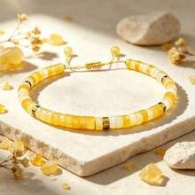 Yellow Topaz Adjustable Bracelet, Wealth & Abundance Crystal Bracelet, Bohemian Versatile Unisex Jewelry Gift - Multicolor - View 3