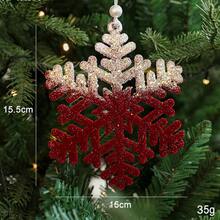 1 buah/Hiasan Gantung Natal Gradien Merah & Putih, Bintang Berujung Lima & Angsa, Aksesori Dekorasi Pohon Natal - Merah - View 4