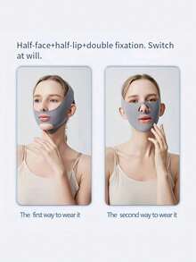 1pc 360° V-Shaped Lifting Face Mask, Unisex, Adjustable V-Shaped Design, Reusable, No Electricity Required, Sleep Skincare Accessory, Breathable Polyester Fabric - A - View 3