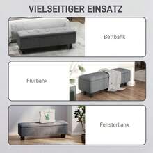 Storage Benches - 다크 그레이 + 린넨 - 보기 8