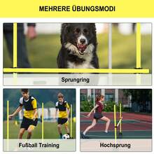 Agility Hürdenset Sprungstangen‑Set, multifunktionales Trainingsgerät für Koordinations‑ und Geschwindigkeitstraining - Gelb - Übersicht 5