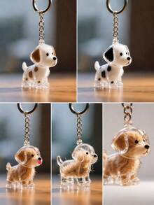 MESHUOKAI 1/2/4/5pcs Transparent Pet Hair Keepsake Keychain, Dog Hair Memorial Keychain, Suitable For Golden Retriever, Schnauzer, Holiday Graduation Mother's Day Gift - Multicolor - View 10
