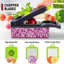Multi-Blade Detachable Kitchen Vegetable Slicer, Grater, Dicer And Chopper, Convenient Home Cooking Tool - Multicolor - View 10