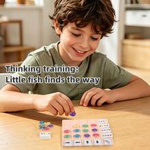 Wooden Fish Color Direction Matching Puzzle, Kids Spatial Logic Observation Training Board Game, Preschool Early Educational Concentration Learning Toy - Multicolor - View 1