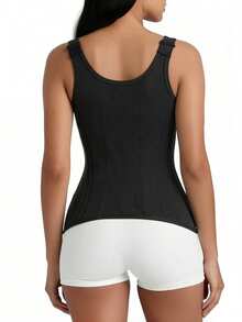 1pc Women's Shapewear, Suitable For Fitness Exercise, Daily Shaping, Colombian Slimming Waist Cincher - Black - View 3