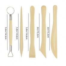 Ceramic Pottery Trimming, Shaping & Repair Tools And Asymmetrical Clay Stamp Tools, 2 Different Shaped Plastic Trimming Scrapers, Each Tool Can Correct 6 Different Thicknesses - Khaki - View 9