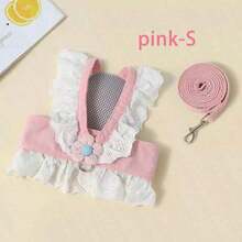 1 pieza - Lindo vestido de arnés de encaje floral para mascotas, disponible en múltiples tamaños, con correa, conjunto de chaleco de princesa con volantes, arnés transpirable para caminar. - Multicolor - Ver 20
