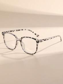 1 Pair Classic Black Square Frame Non-Prescription Glasses, Women's Glasses, Clear Lenses, Simple For Daily Commute And Outings - Multicolor - View 7