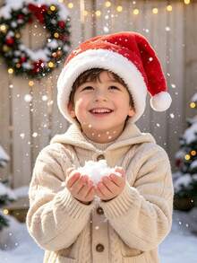 3PCS 8-12Y Christmas Party High-End Short Plush Christmas Hats, Children's Christmas Party Costume, Suitable For Boys And Girls - 3PCS - View 8